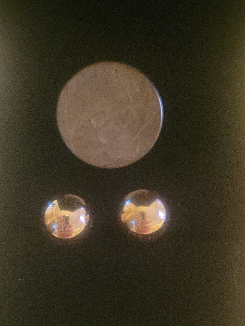 Large Gold  Round Stud Earrings - Minimal Mirror Finish